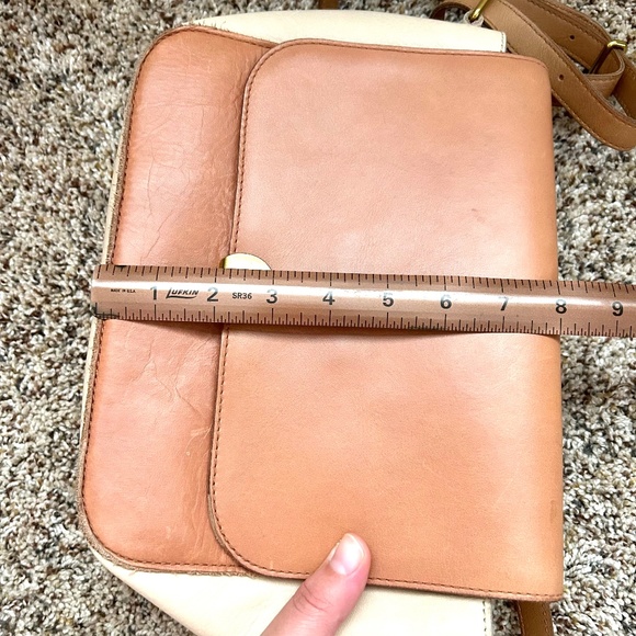 MADEWELL The Abroad Tan Leather ColorBlock Crossbody Shoulder Bag Flip Top - Picture 10 of 10